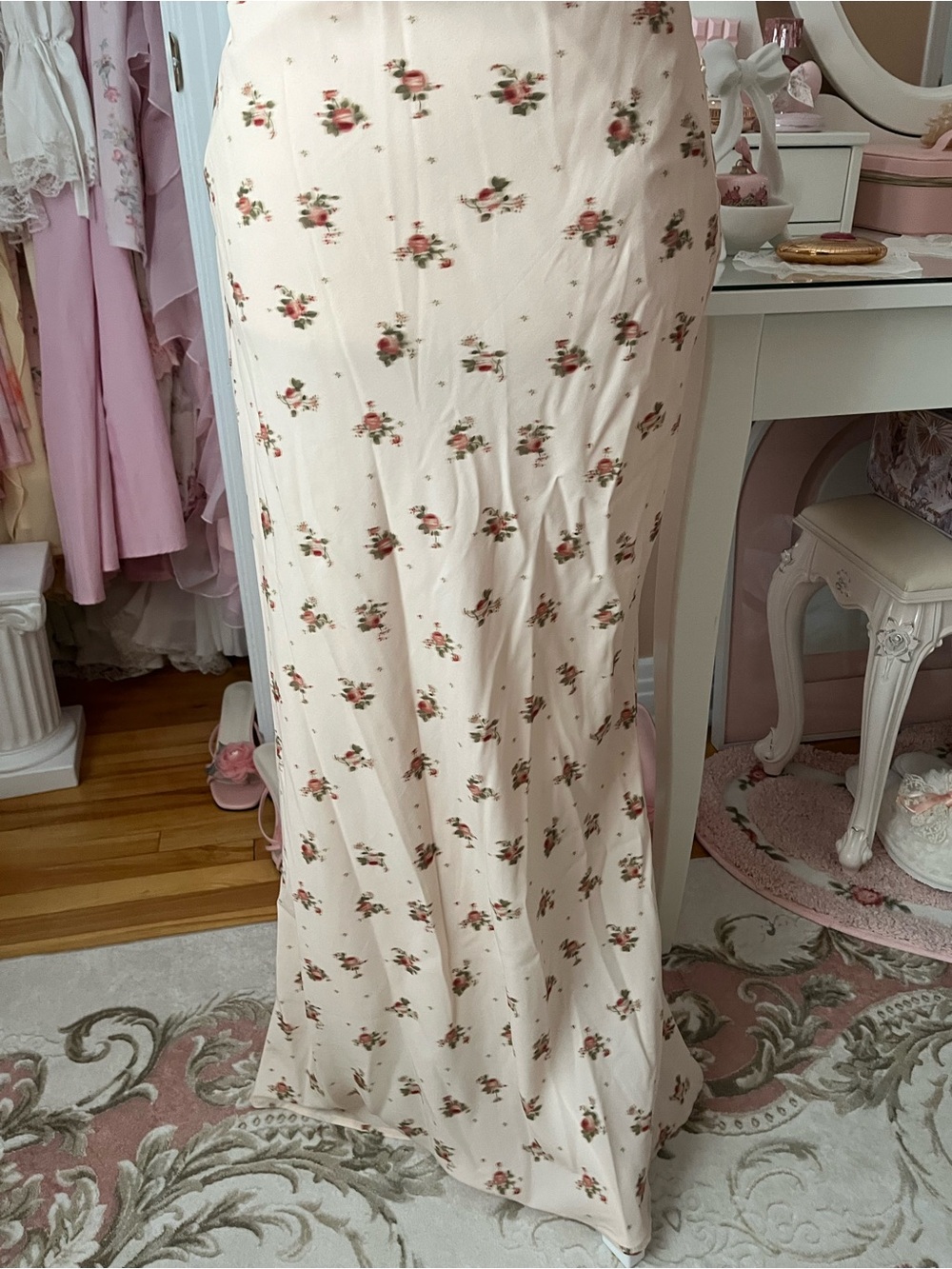 Cider Cream Floral Puff-Sleeve Maxi Dress - Picture 3 of 5